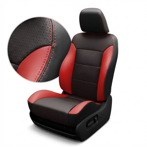 2001-2004 Volkswagen Cabrio Katzkin Seat Covers - Black BCDA Red