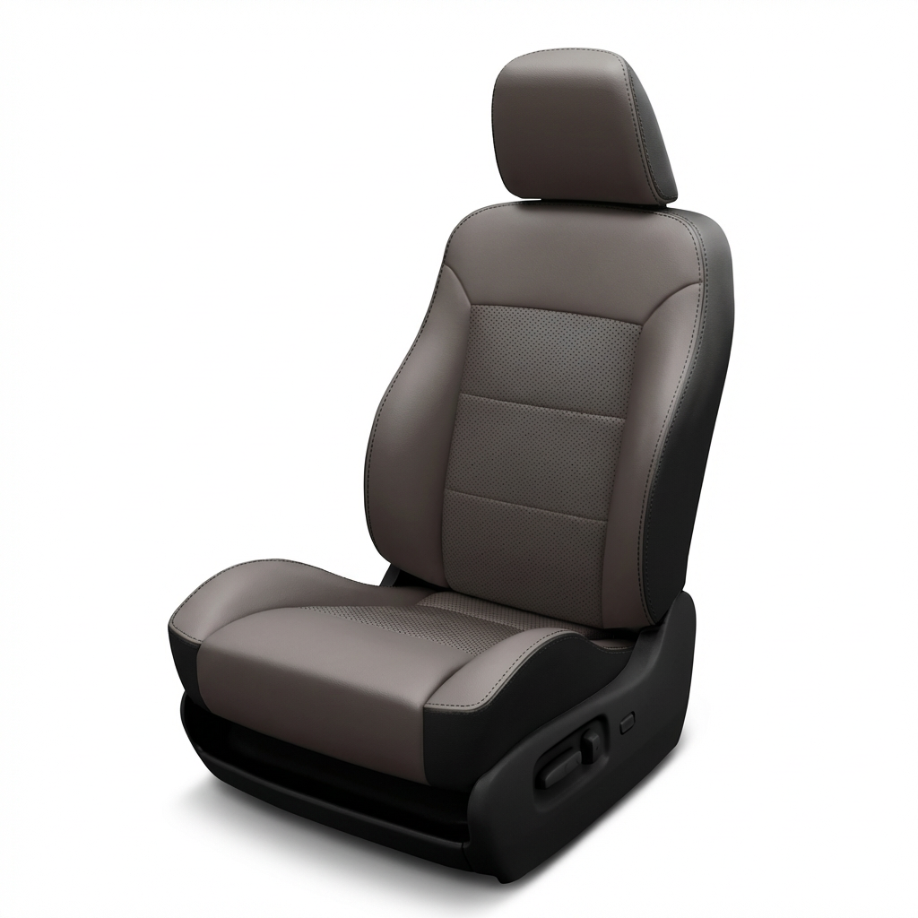 Gray car seat on a white background