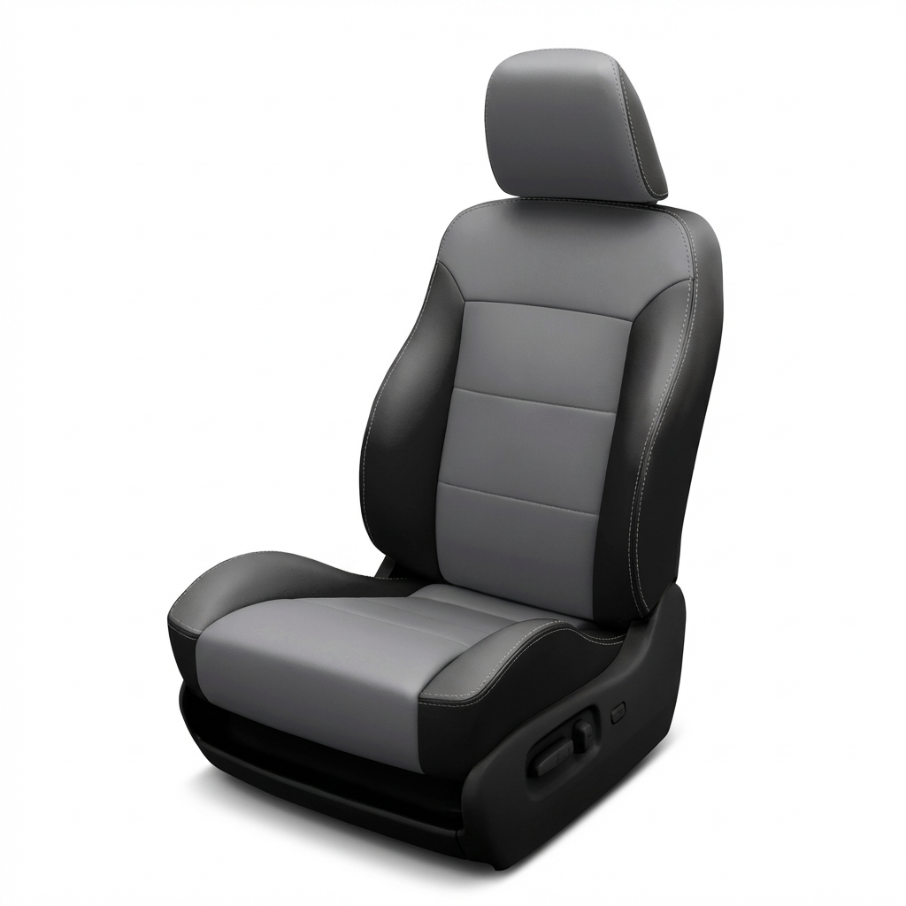 Gray car seat on a white background