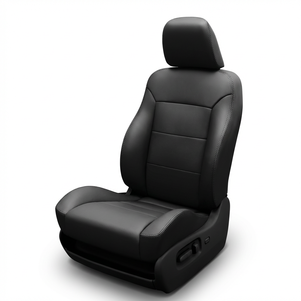 Black car seat on a white background