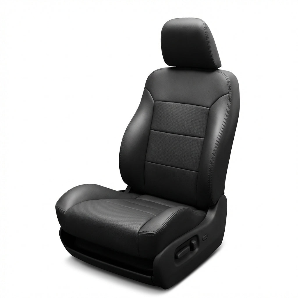 Gray car seat on a white background