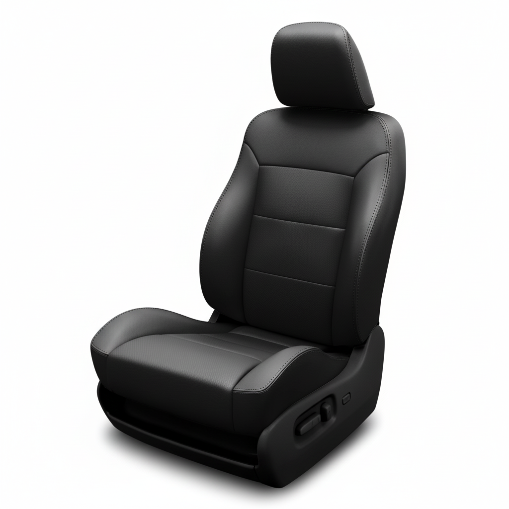 Black car seat on a white background