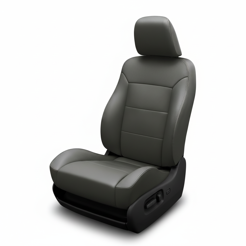 Gray car seat on a white background