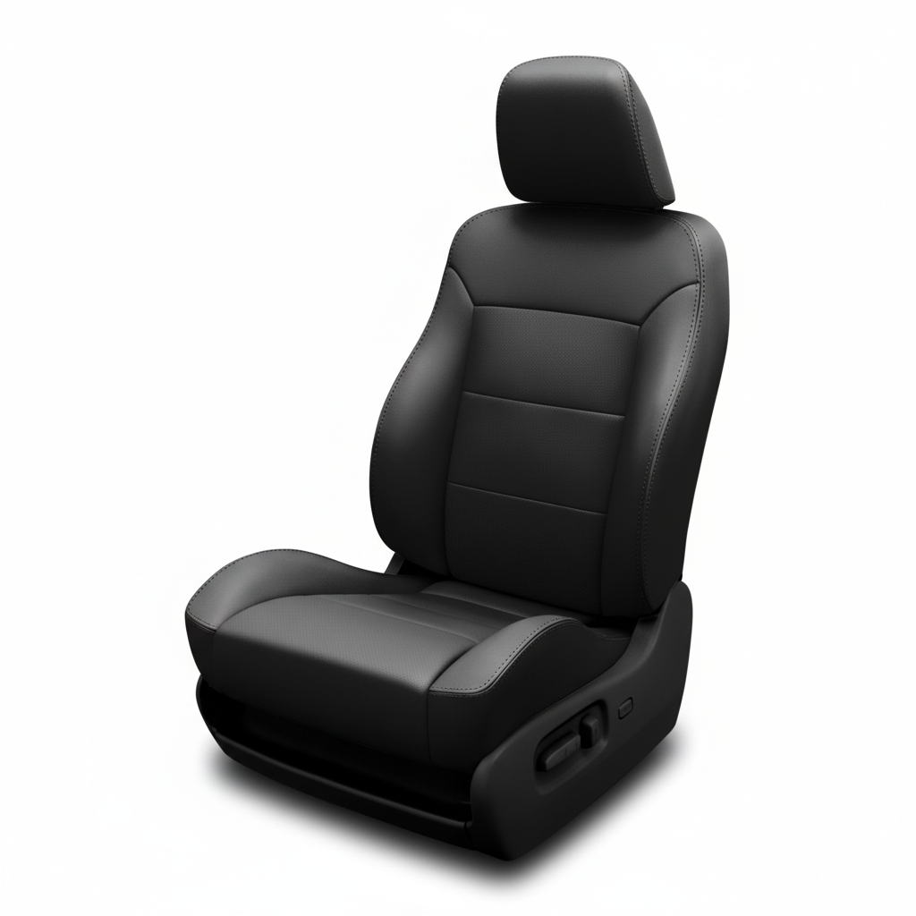 Black car seat on a white background