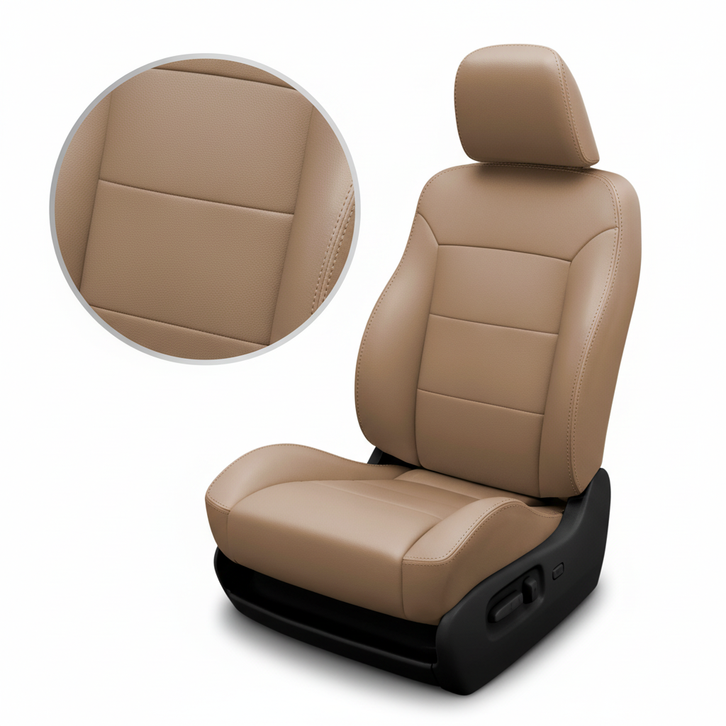 Tan Beige car with close up detailed texture on a White Background