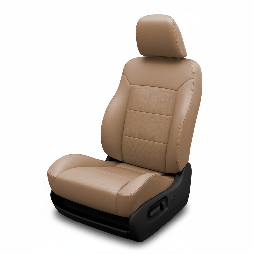 Tan Beige car on a White Background