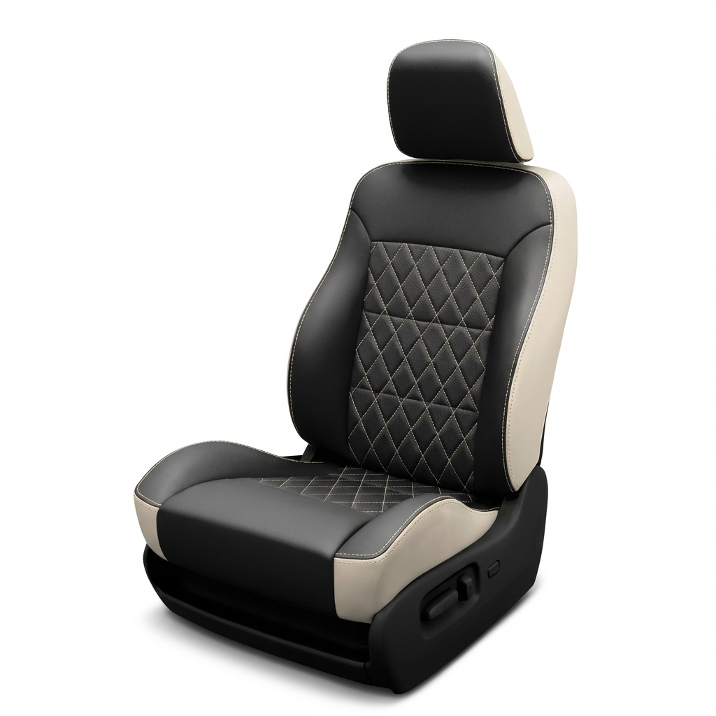 Pearl with Black Facing car seat on a white background
