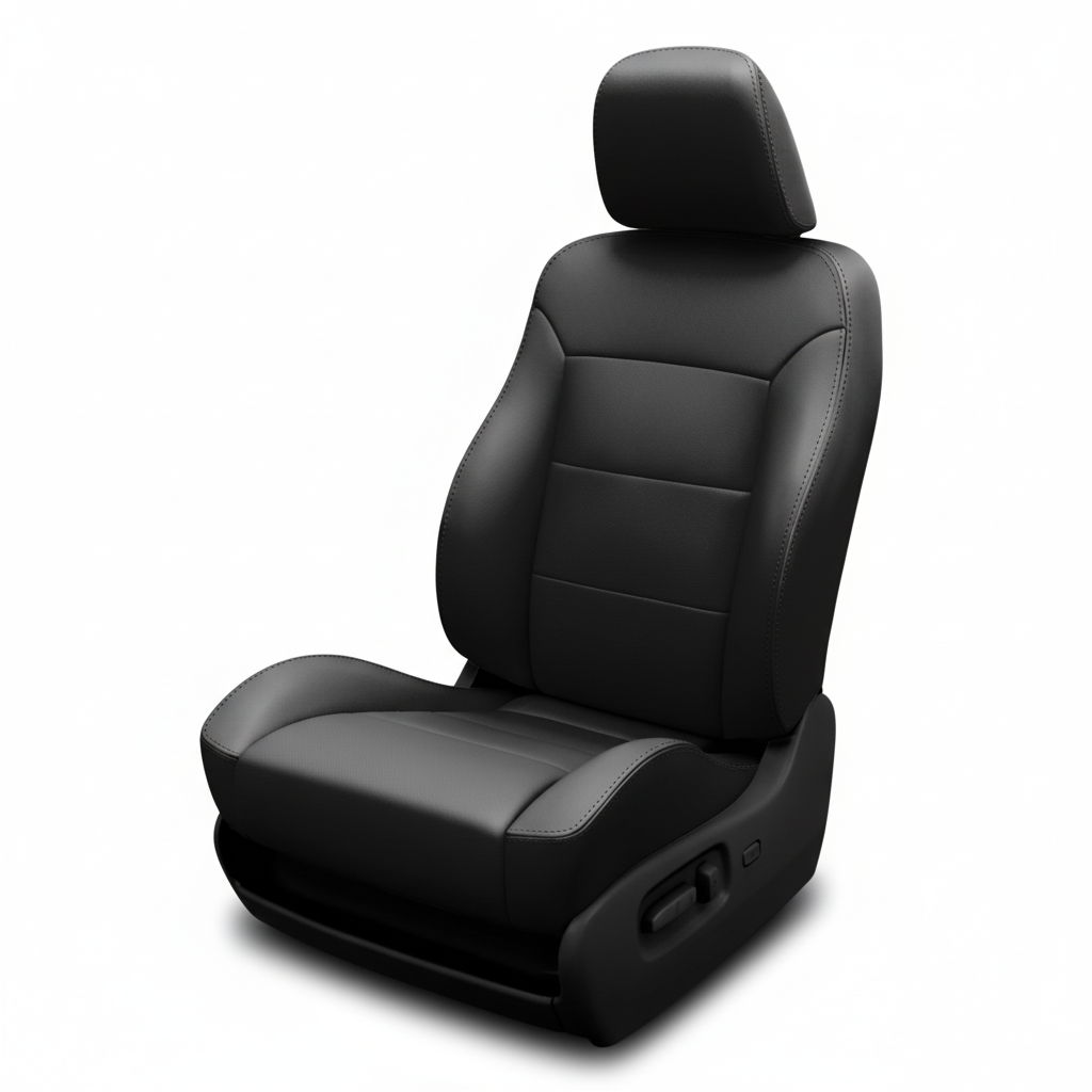 Black car seat on a white background