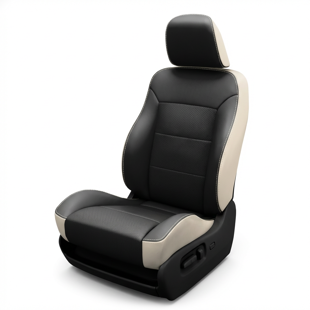 Pearl with Black Facing car seat on a white background