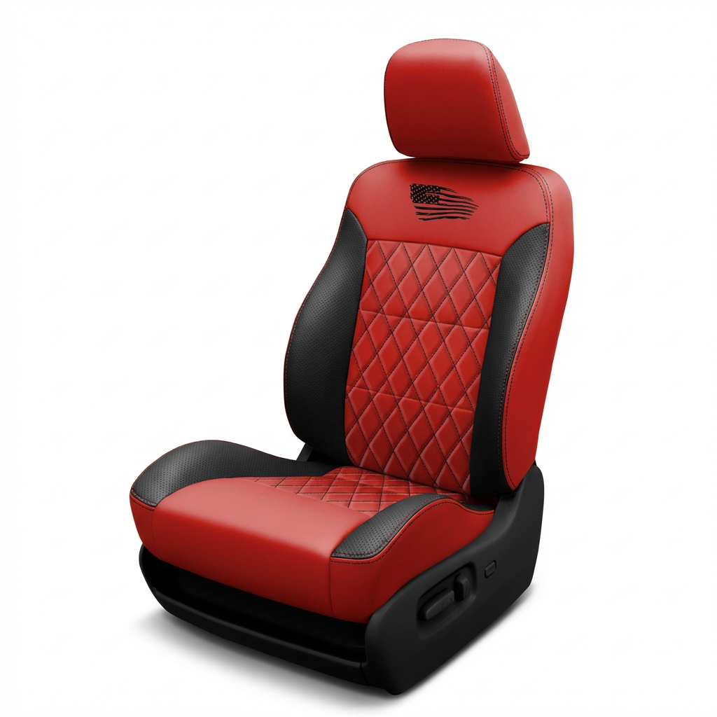 red wrap car seat on a white background