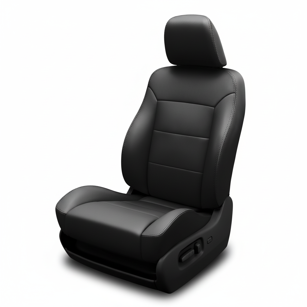 Black car seat on a white background