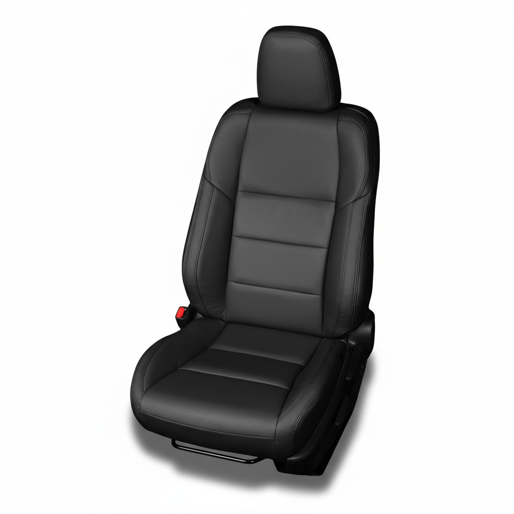 Black car with Black Stitching on a white background