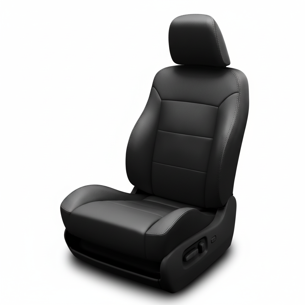 Black car seat on a white background