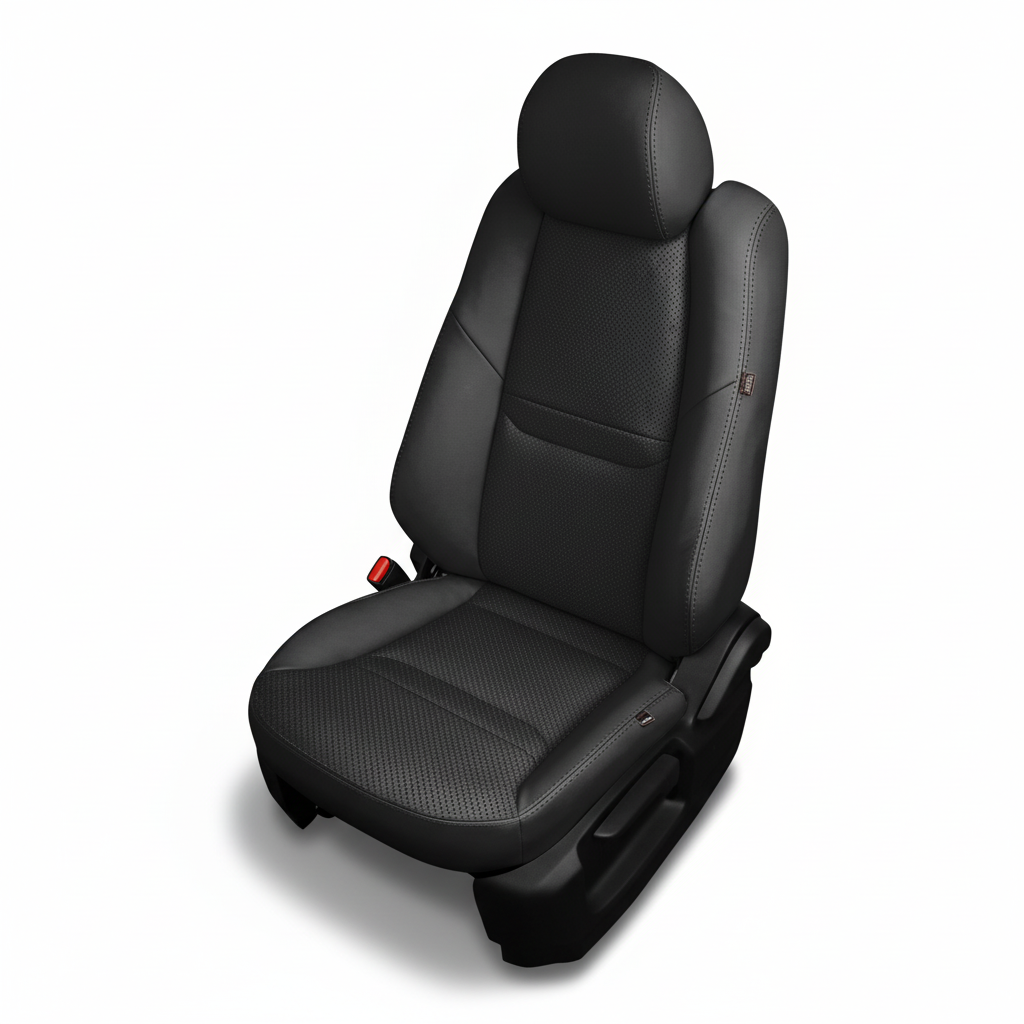 Mazda CX-9 with black wrap, perforated body, and black stitching on a white background