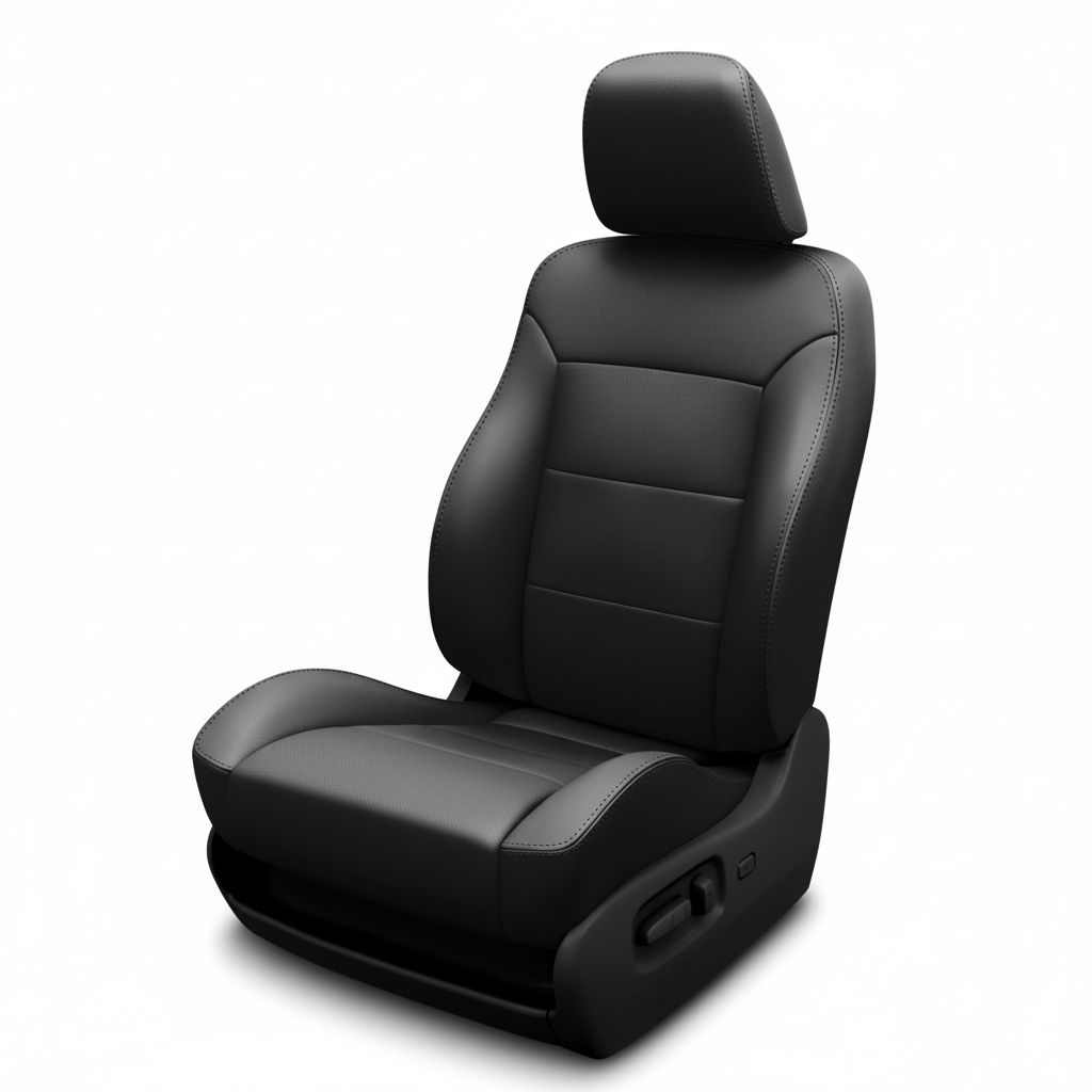 Black car seat on a white background