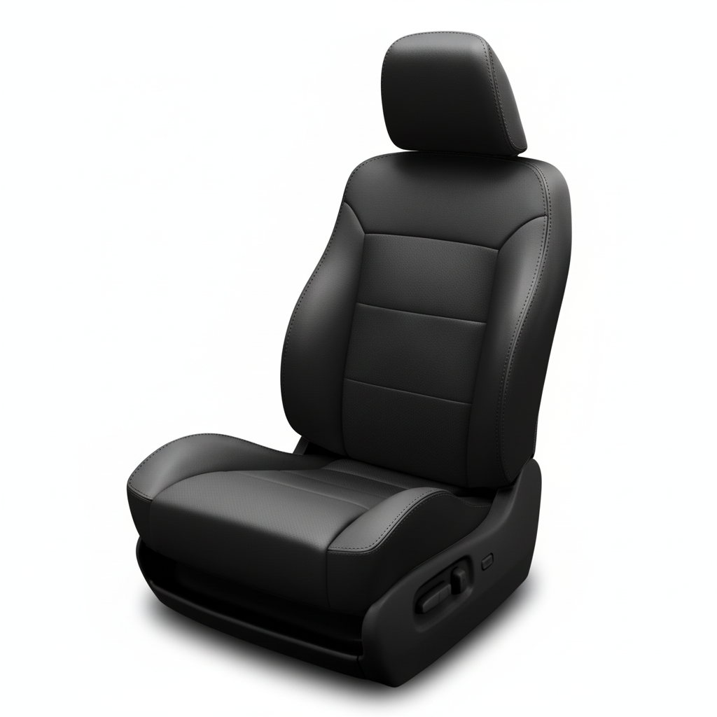 Black car seat on a white background