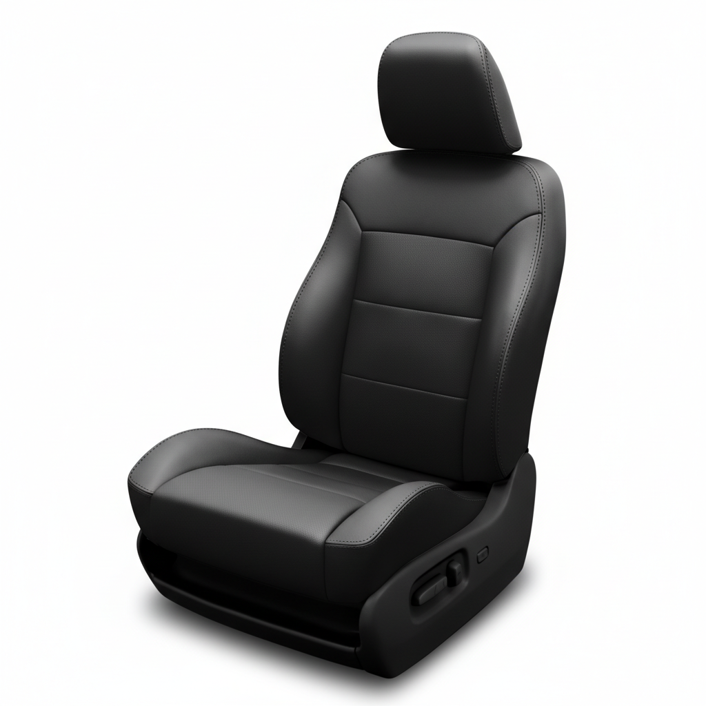 Black car seat on a white background