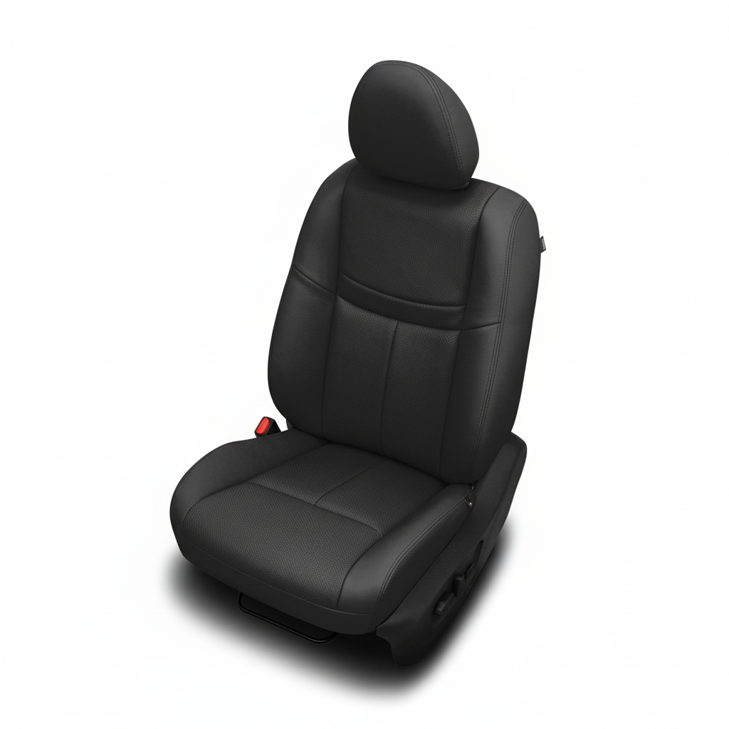 Black car seat on a white background