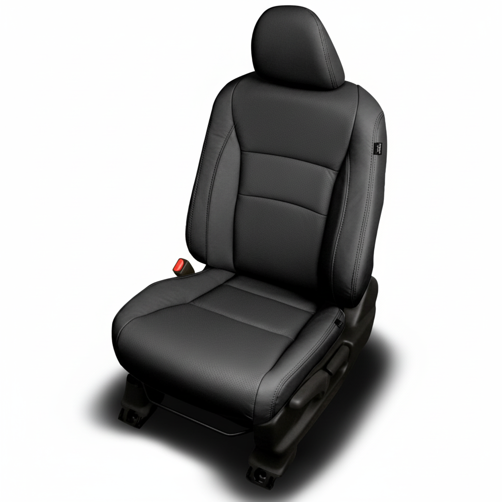 Black car seat on a white background