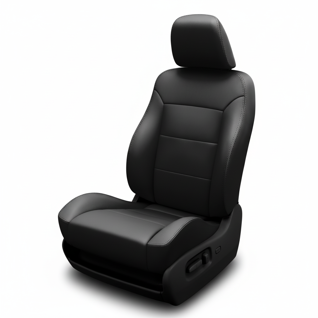 Black car seat on a white background
