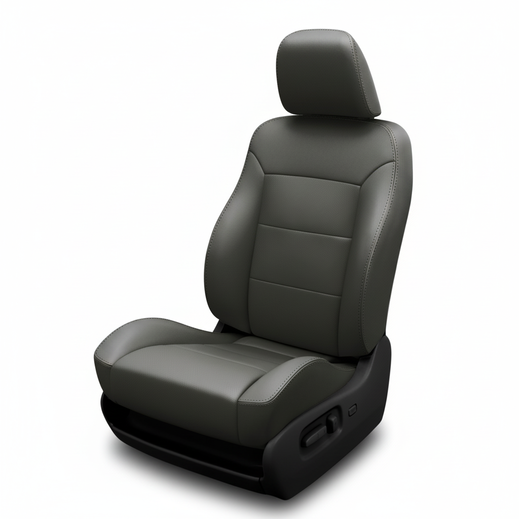 Gray car seat on a white background