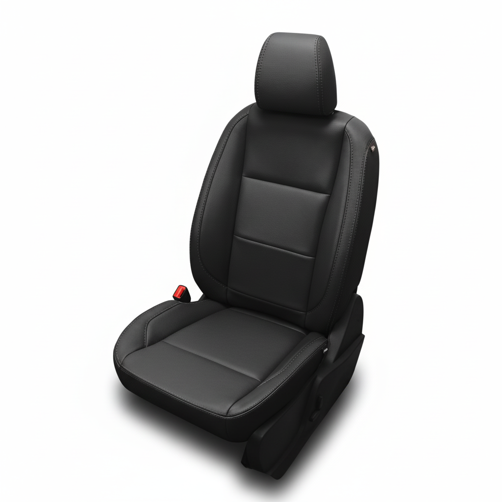 Black car seat on a white background