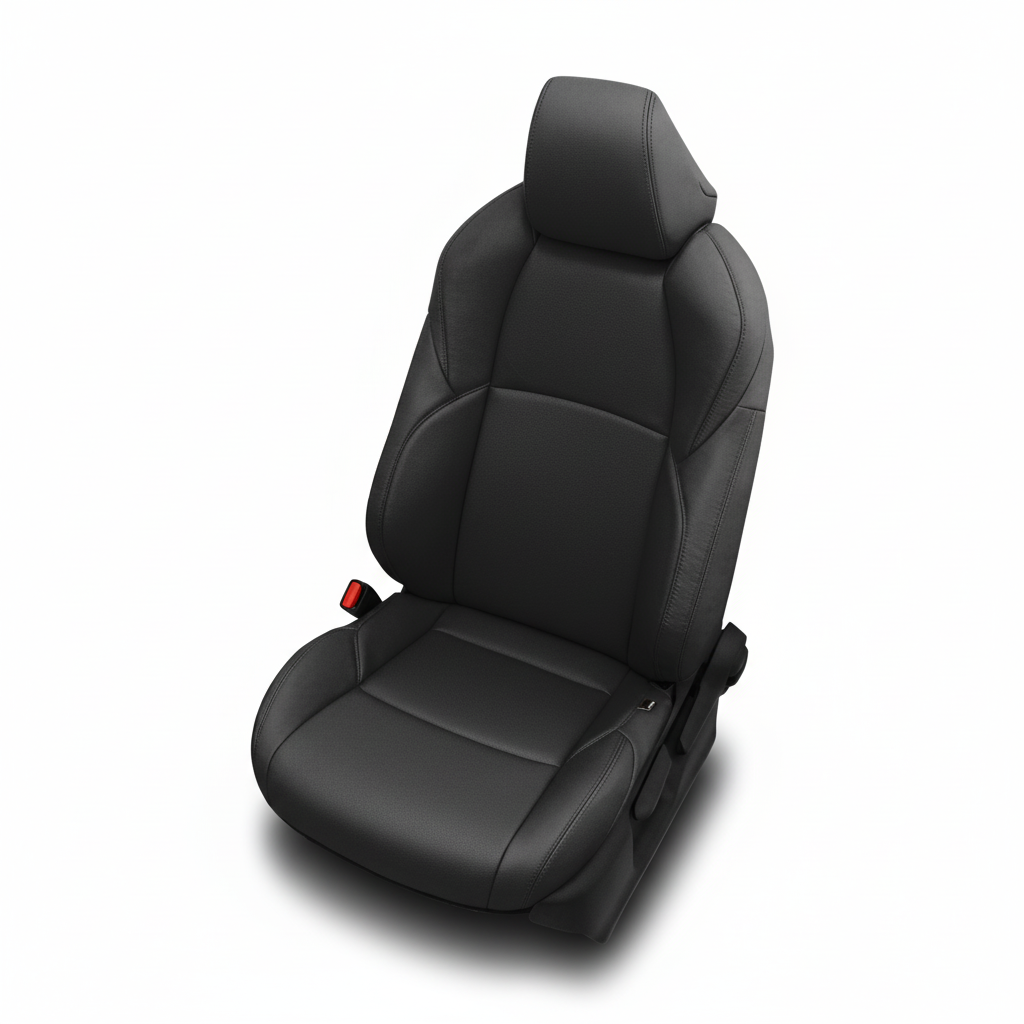 Black car seat on a white background