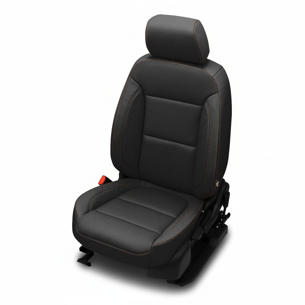 Black car seat on a white background