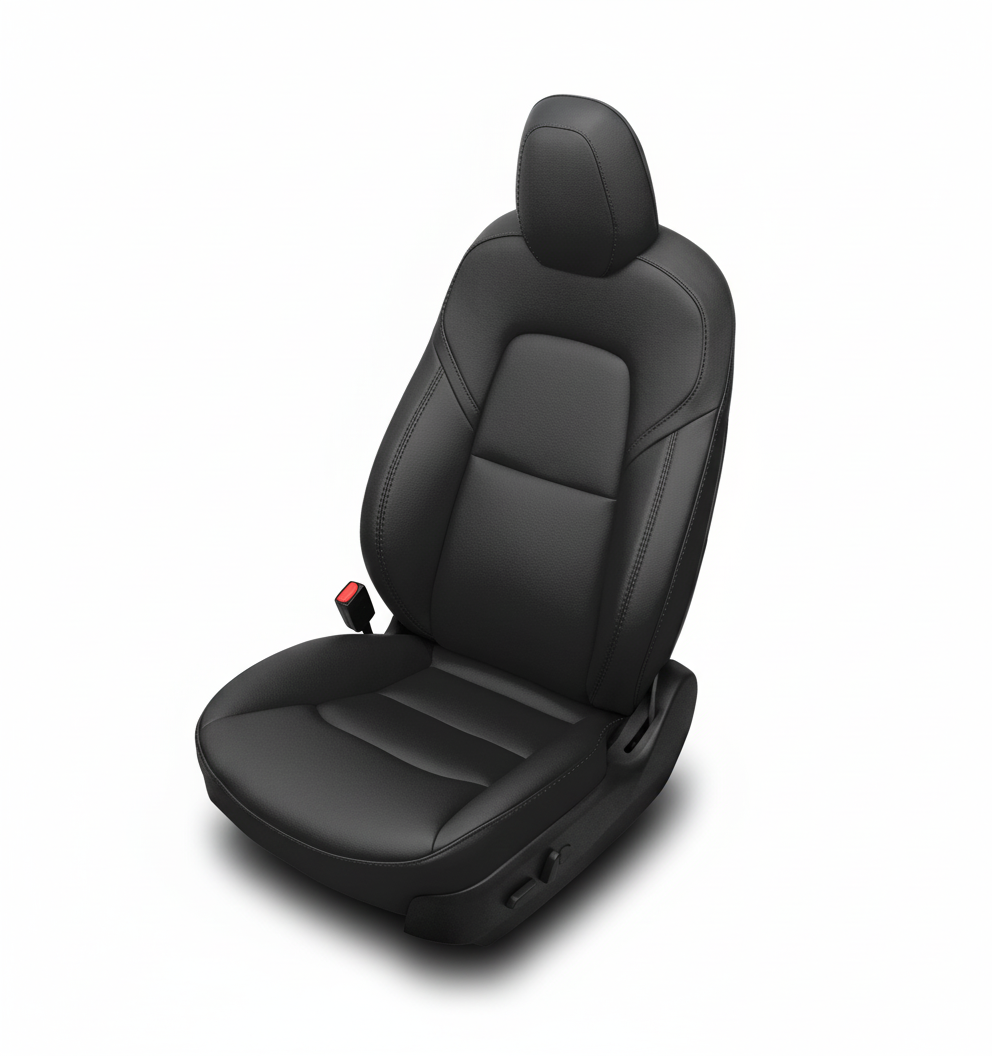 Black car seat on a white background