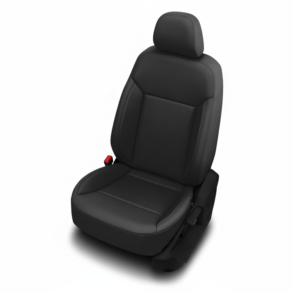 Black car seat on a white background