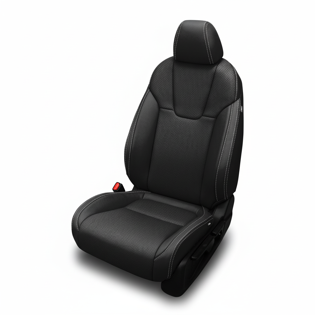 Black car seat on a white background