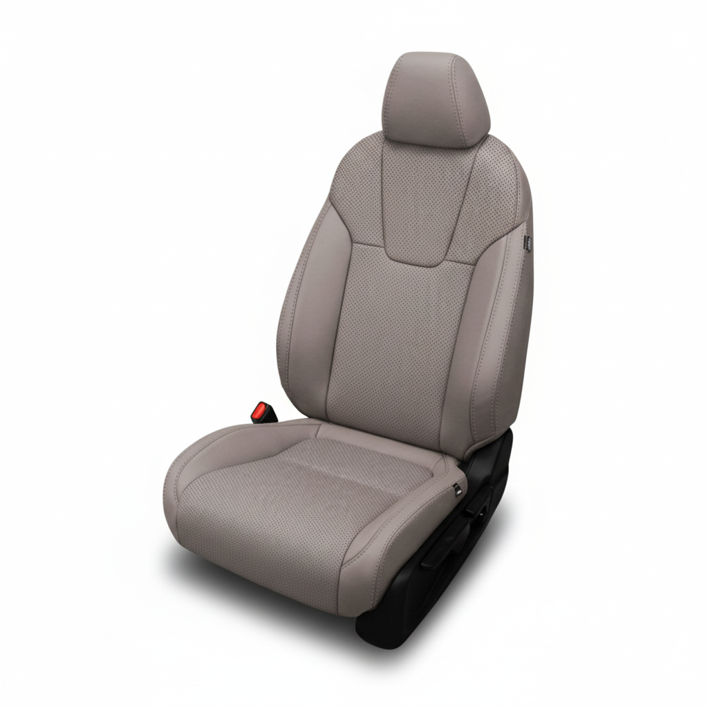 Gray car seat on a white background