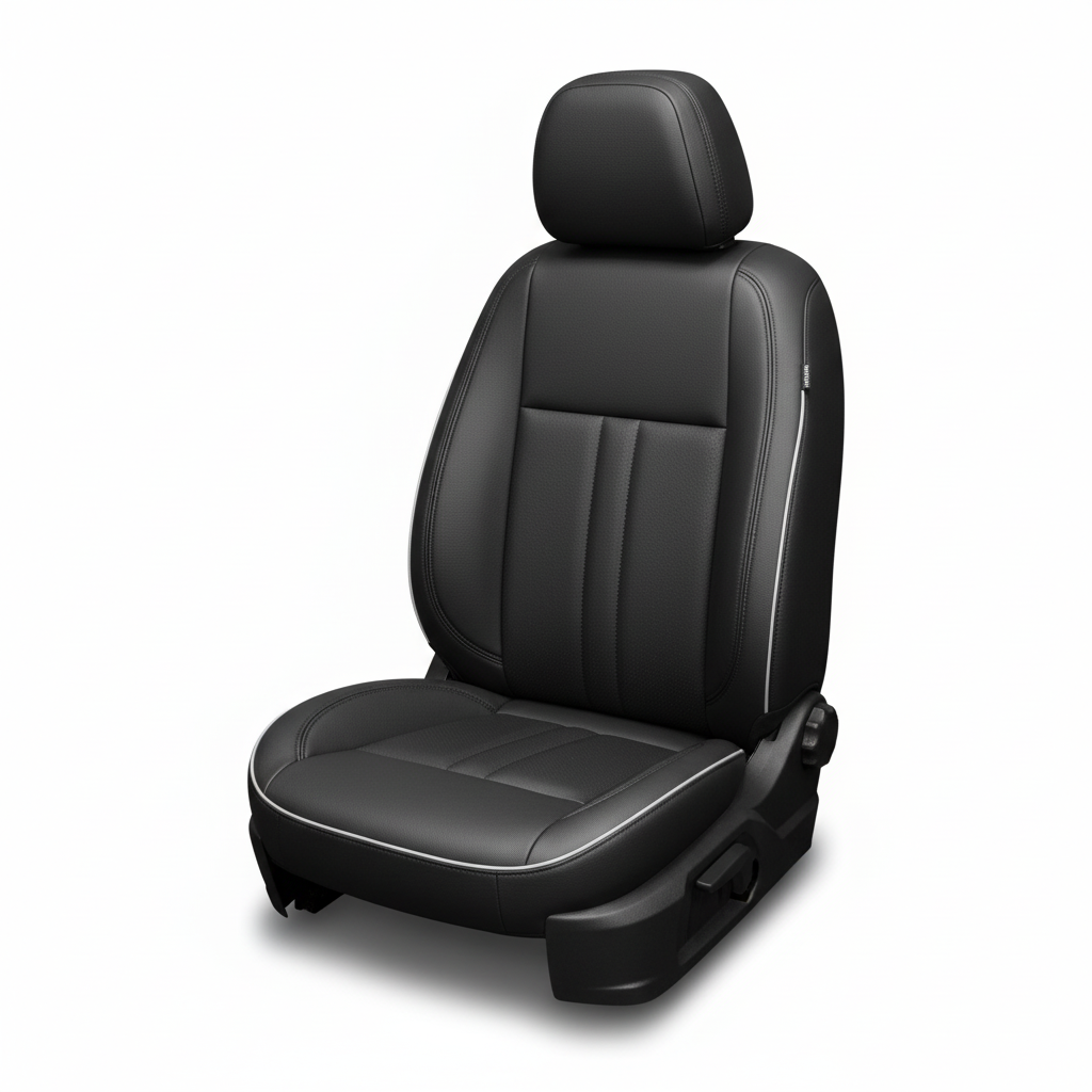 Black car seat on a white background