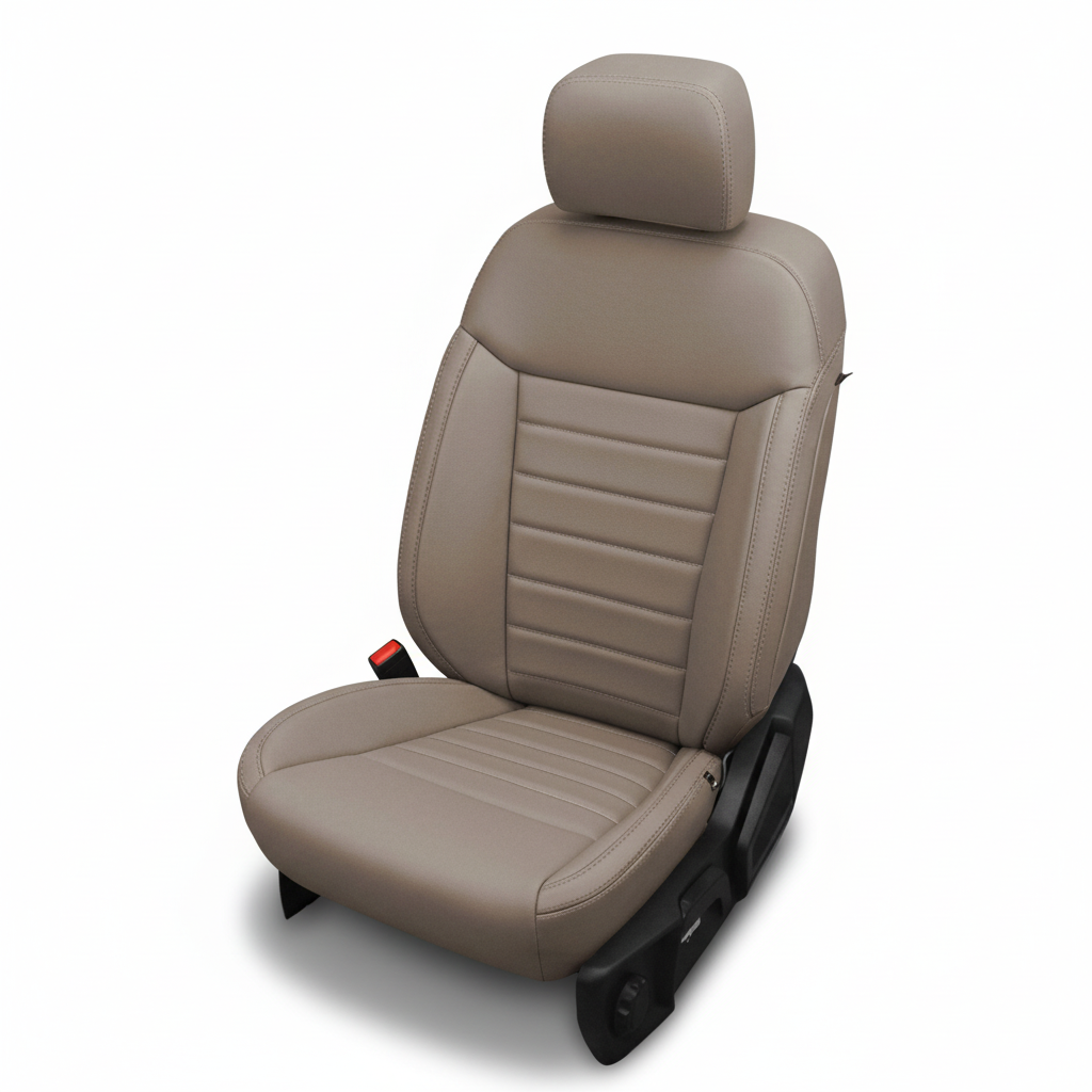 Beige car seat on a white background