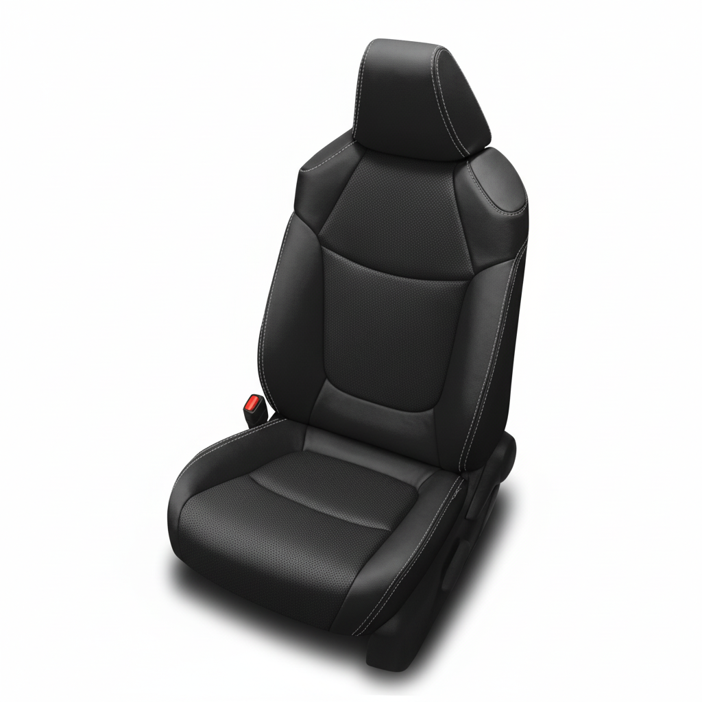 Black car seat on a white background