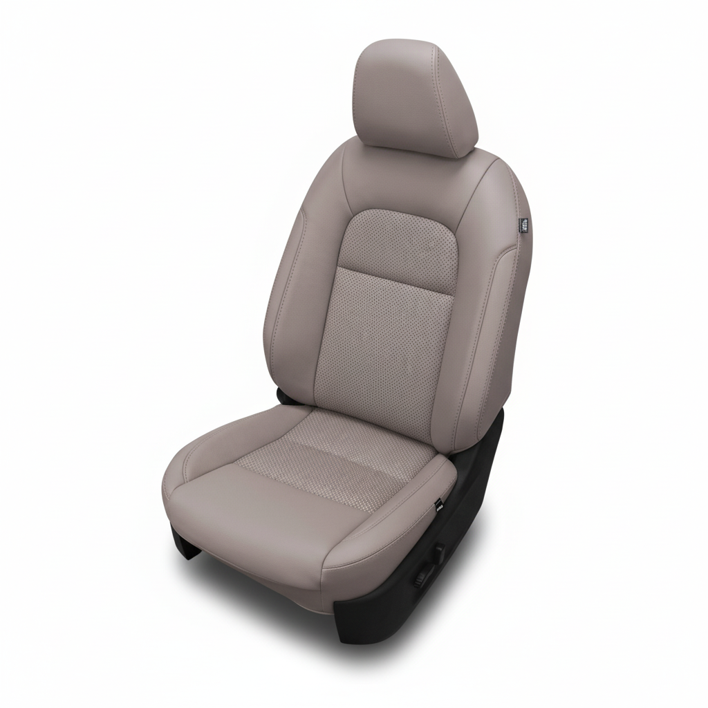 Beige car seat on a white background