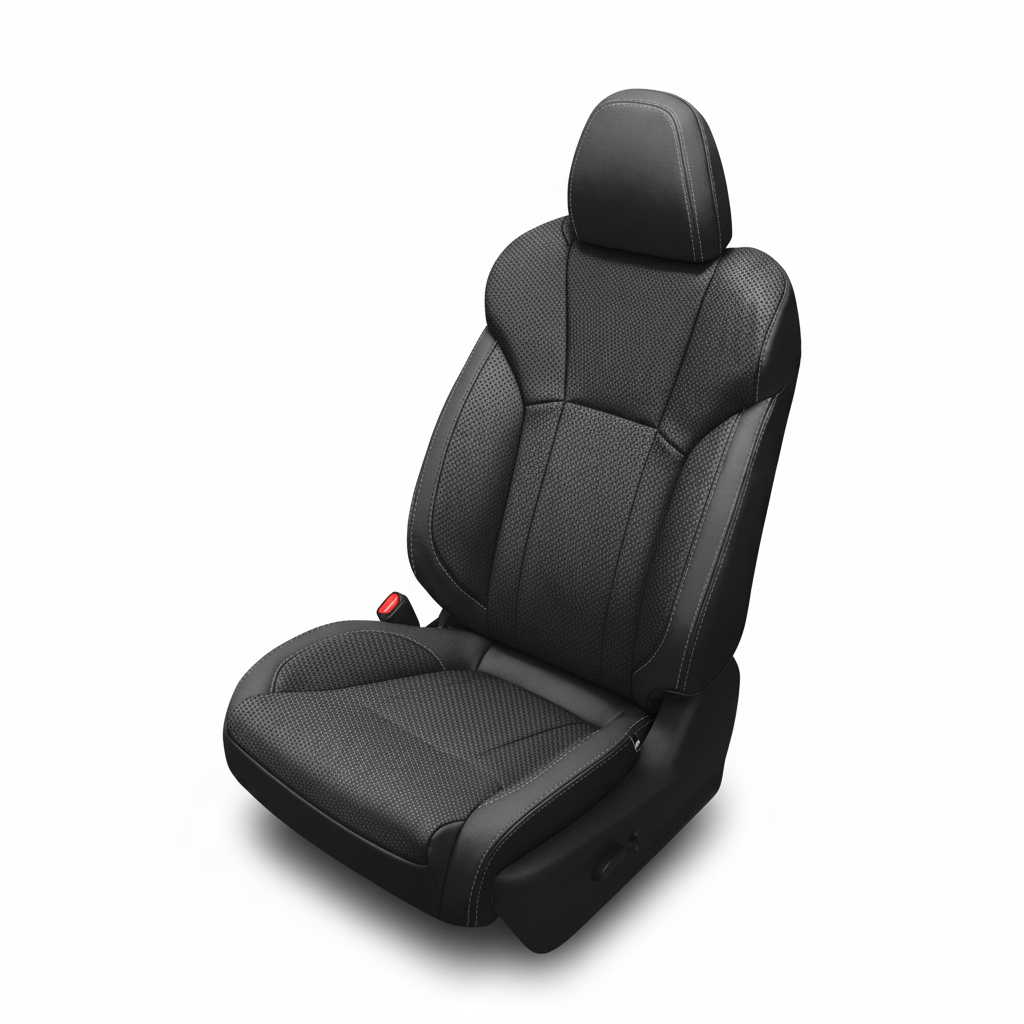 Black car seat on a white background