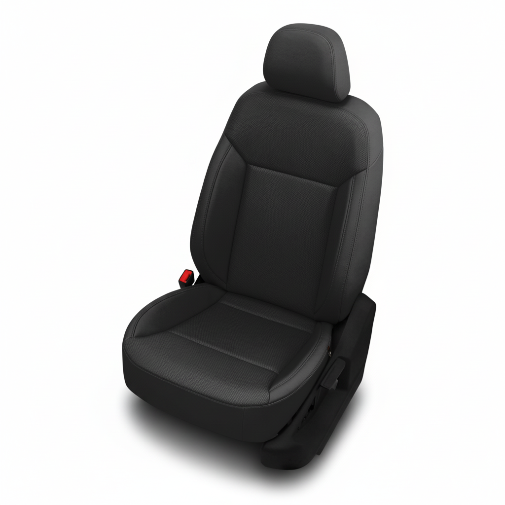 Black car seat on a white background