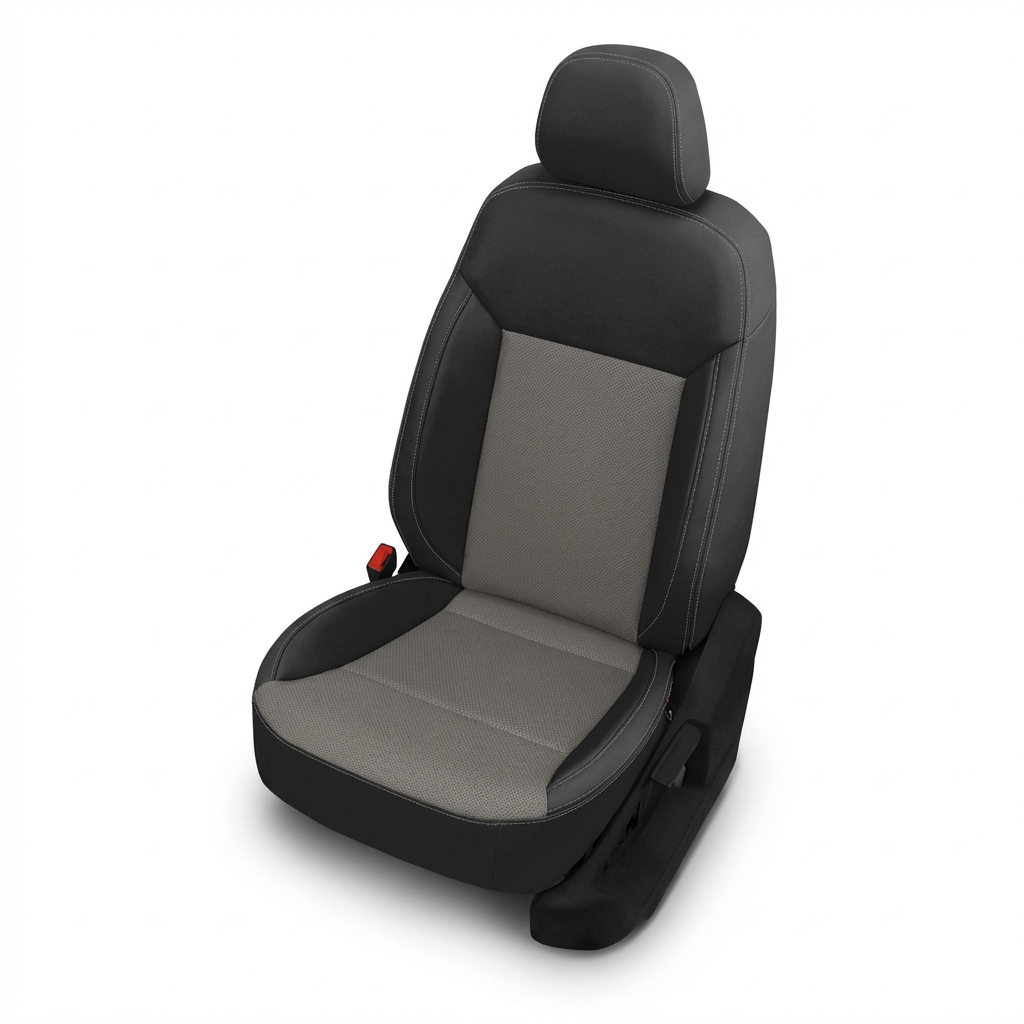 Black and gray car seat cover on a white background