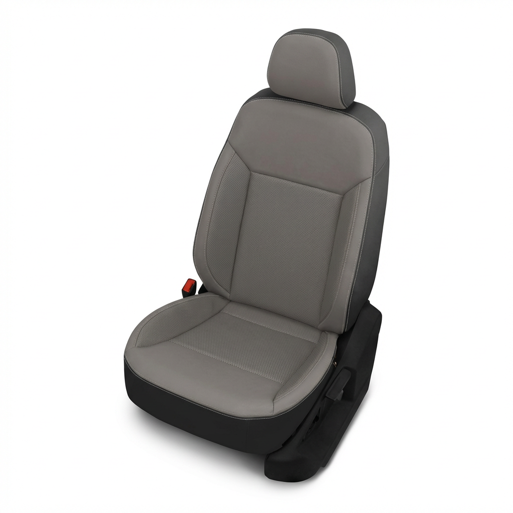 Gray car seat cover on a white background
