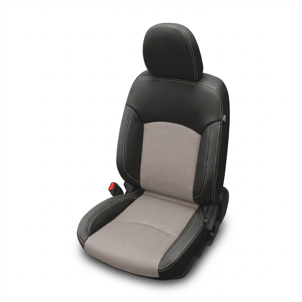 Black and gray car seat on a white background