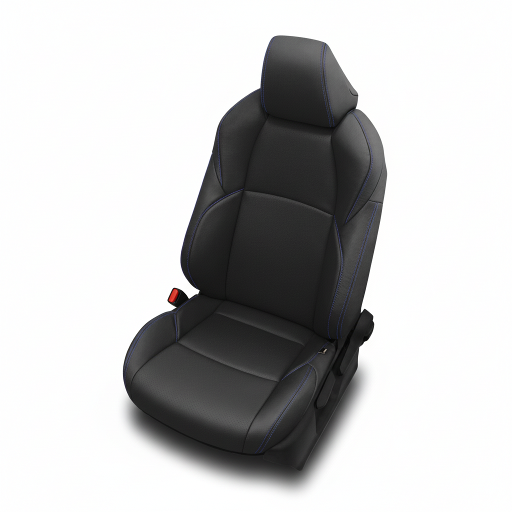 Black car seat on a white background