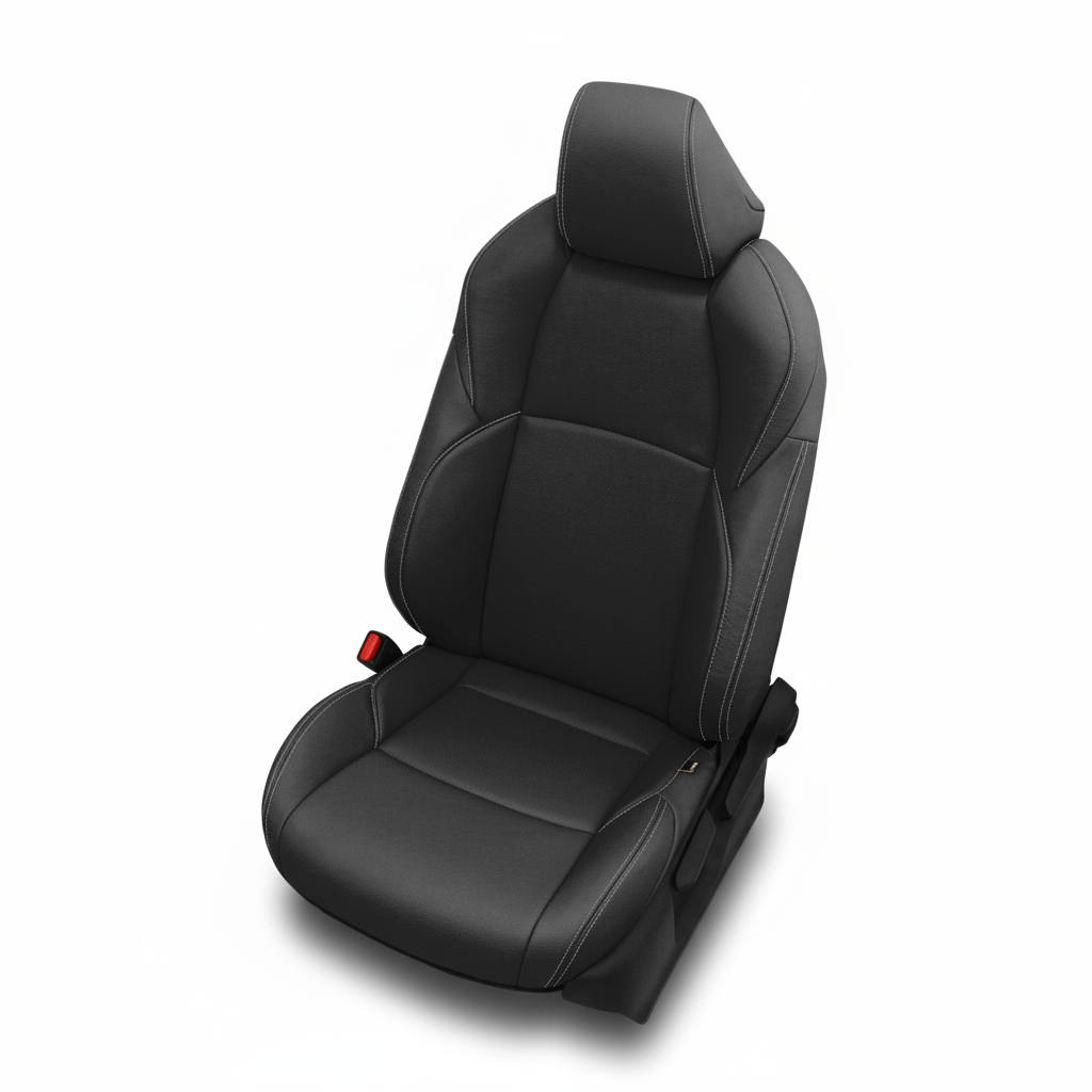 Black car seat on a white background