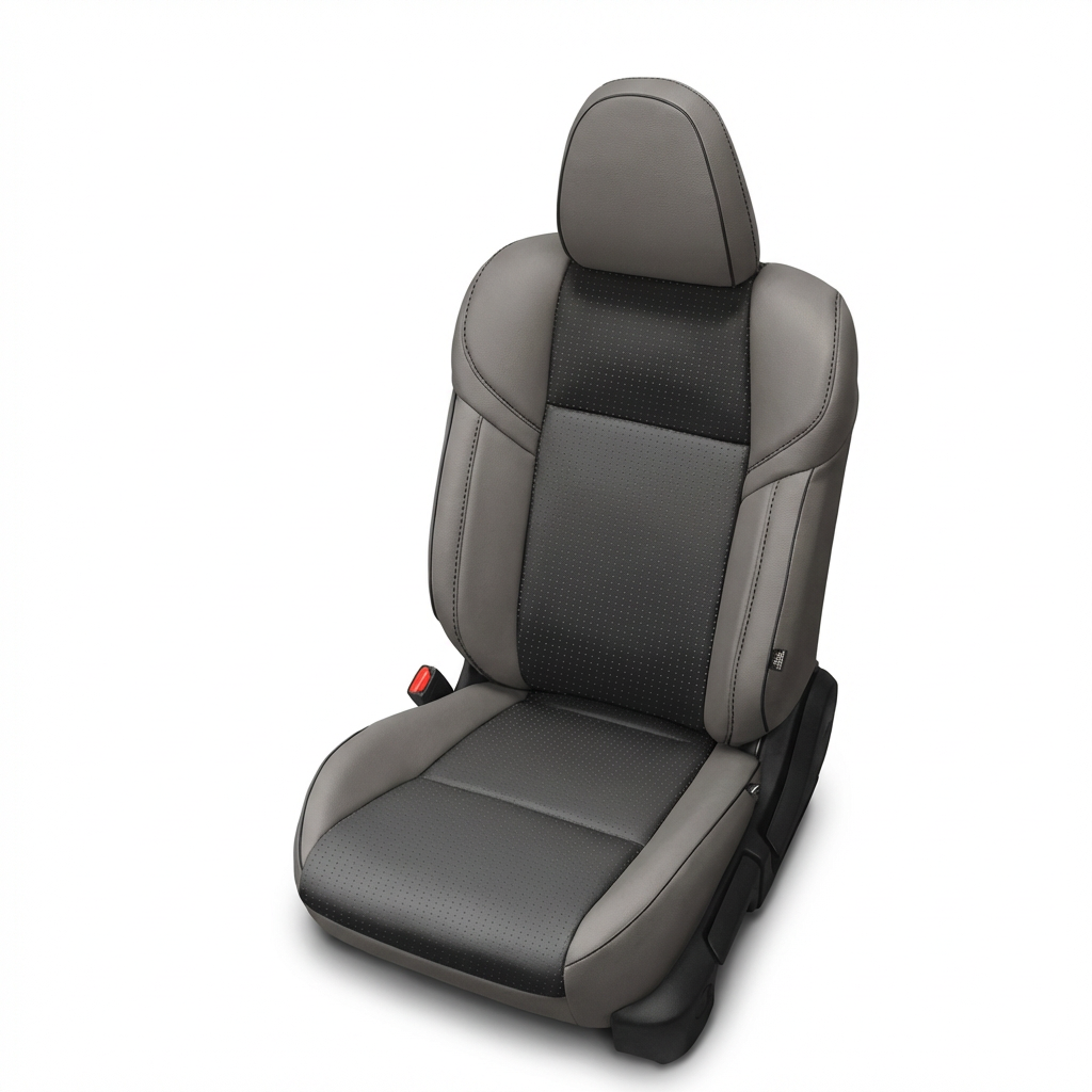 Gray car seat on a white background