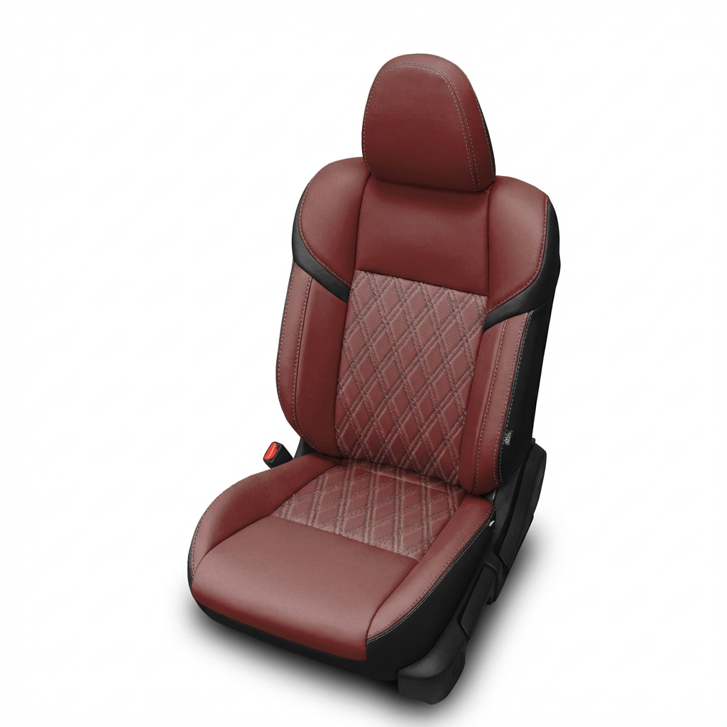 Black Red Stone car seat with headrest on a white background