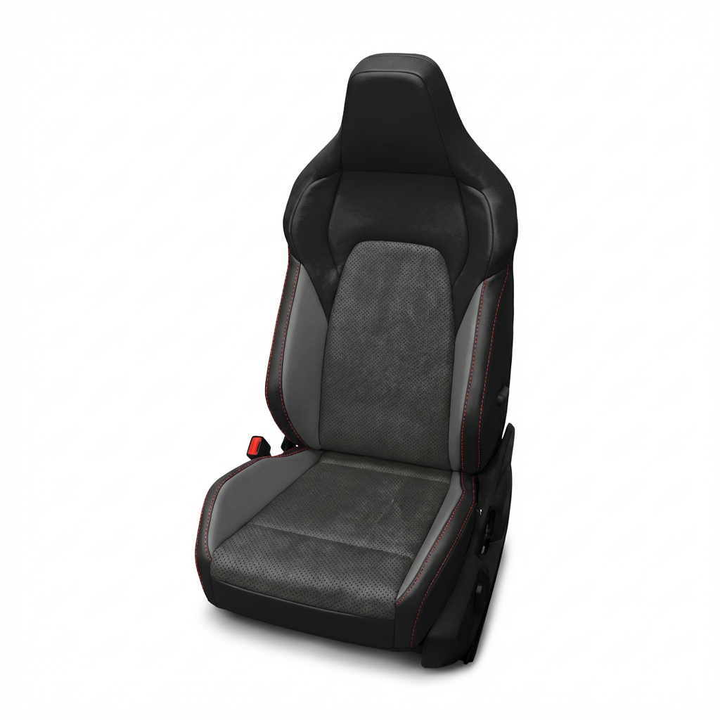 Black and gray car seat on a white background
