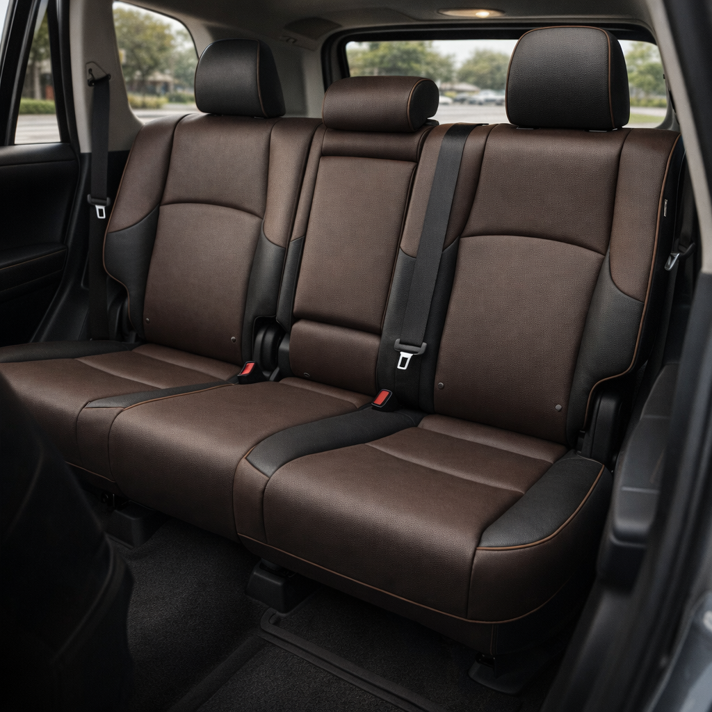 2010-2024 Toyota 4Runner SR5 Katzkin Leather – Black & Coffee Inserts, Coffee Accent Panels & Coffee Piping