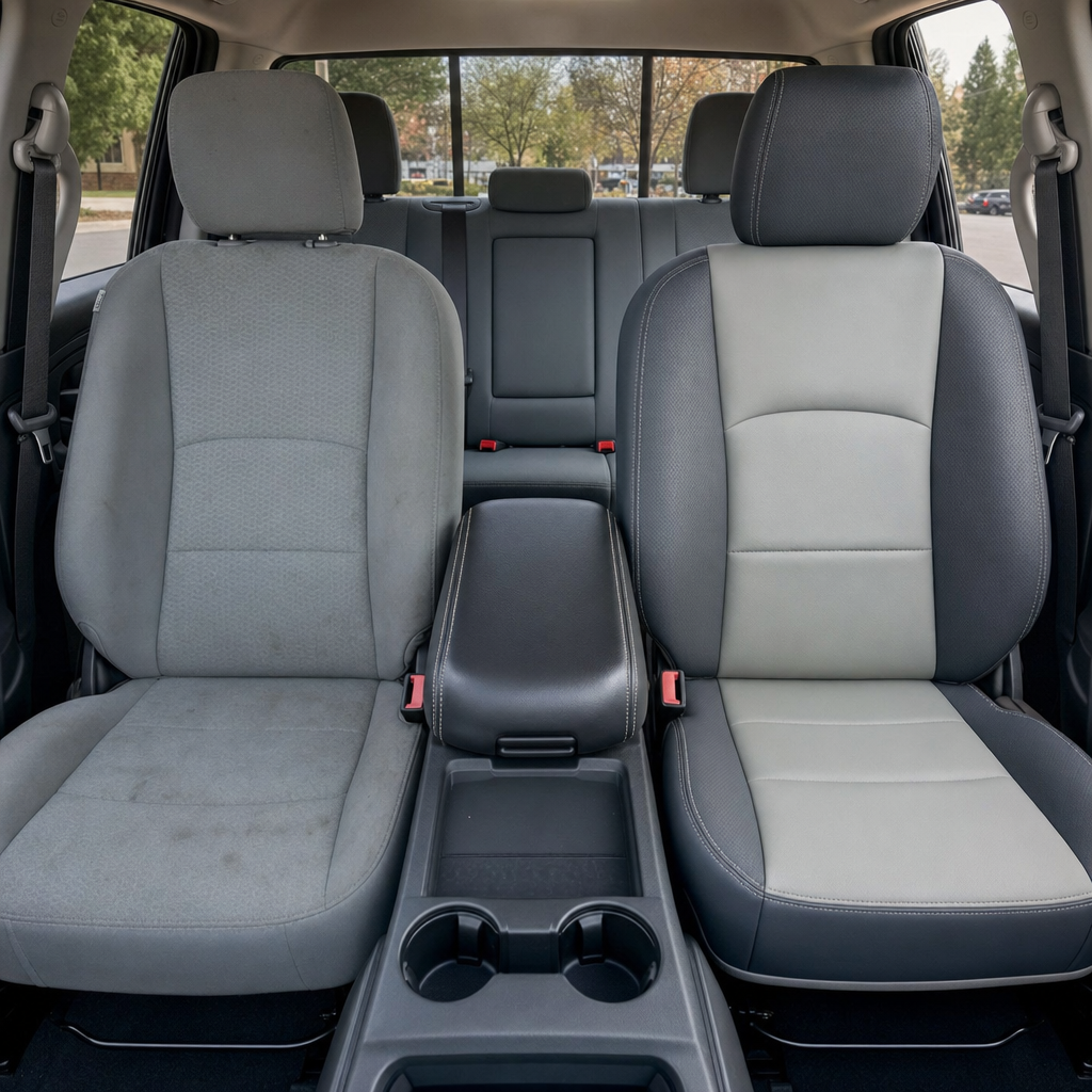 2012-2018 Ram 1500/2500/3500 Katzkin Leather – Lapis Grey & Frost Body Inserts, Perforated Panels