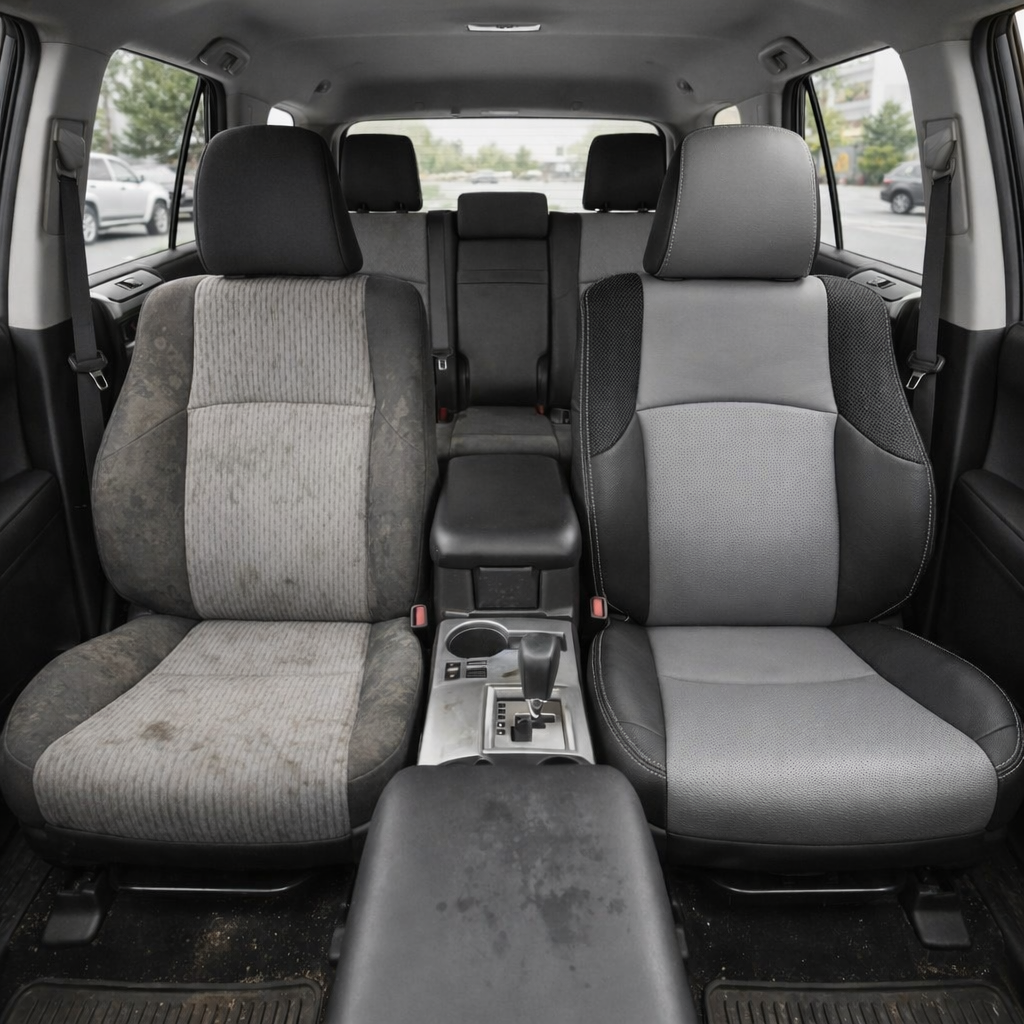 2010-2024 Toyota 4Runner SR5 Katzkin Leather – Black & Lunar Grey Inserts, Carbon Shadow Panels & Grey Stitching